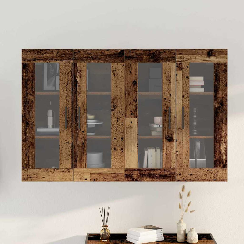 vidaXL Fali Szekrények 2 pcs Régi fa 69.5 x 34 x 90 cm Tömör fa