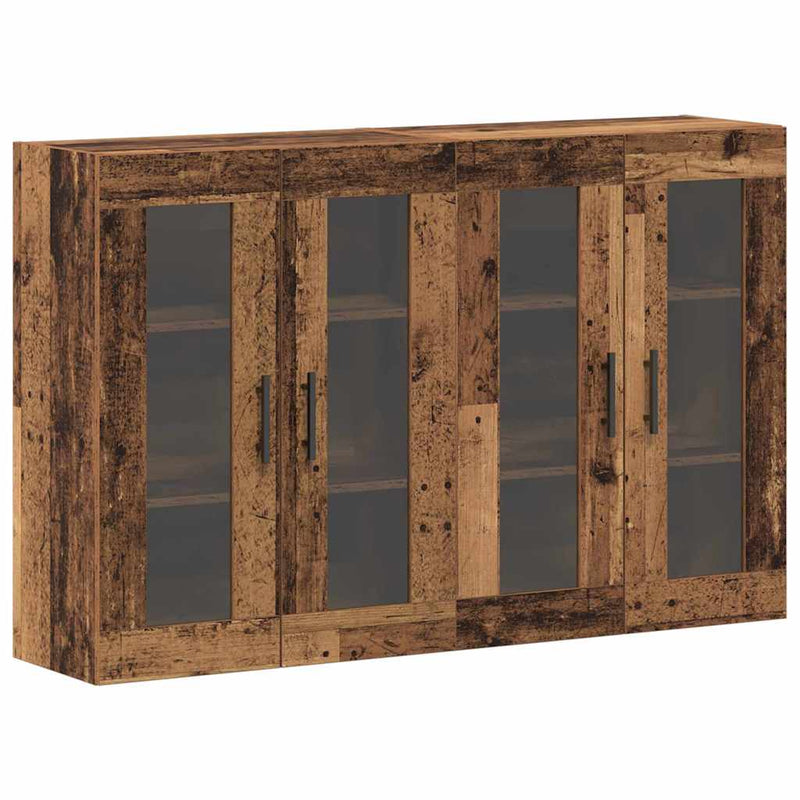 vidaXL Fali Szekrények 2 pcs Régi fa 69.5 x 34 x 90 cm Tömör fa