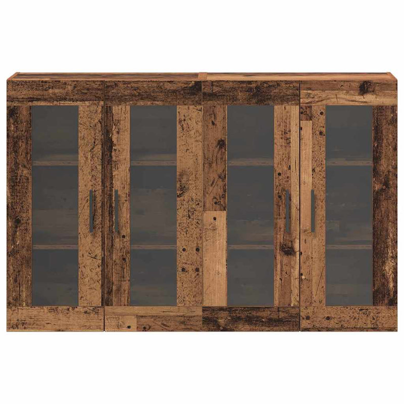 vidaXL Fali Szekrények 2 pcs Régi fa 69.5 x 34 x 90 cm Tömör fa