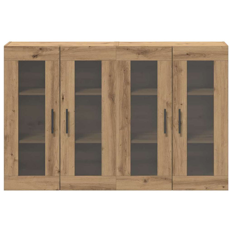 vidaXL Fali Szekrények 2 pcs Artisan tölgy és Fekete 69,5 x 34 x 90 cm