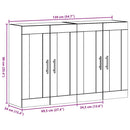 vidaXL Fali Szekrények 2 db Artisan tölgy és Fekete 69,5 x 34 x 90 cm
