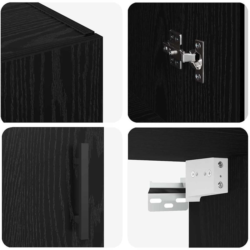 vidaXL Fali Szekrények 2 pcs Musta tammi 69.5 x 34 x 90 cm Faanyag