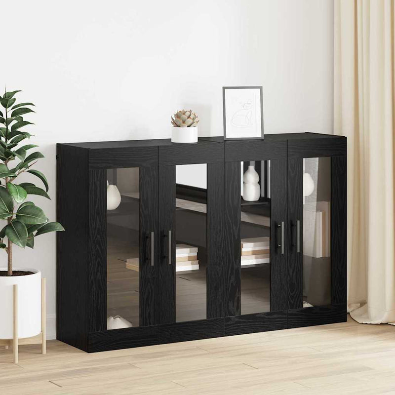 vidaXL Fali Szekrények 2 pcs Musta tammi 69.5 x 34 x 90 cm Faanyag