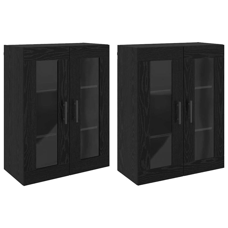 vidaXL Fali Szekrények 2 pcs Musta tammi 69.5 x 34 x 90 cm Faanyag