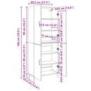 vidaXL Magasfiú 2 db Régi fa 69,5 x 34 x 180 cm Szerelt Fa