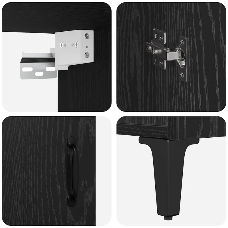 vidaXL Magasfiú 2 pcs Musta tammi 69.5 x 34 x 180 cm Faanyag