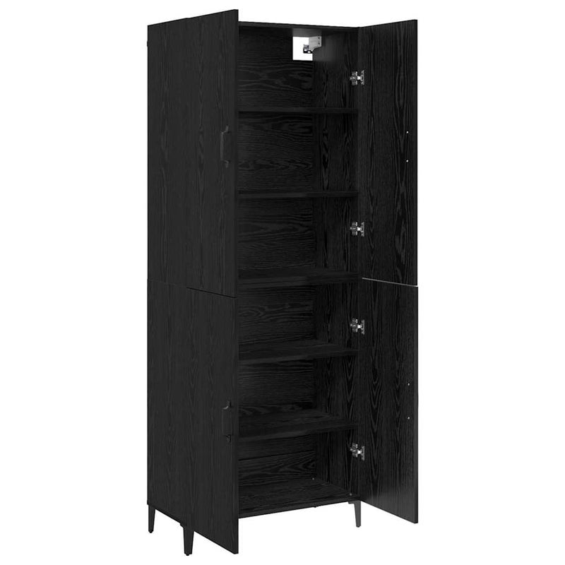 vidaXL Magasfiú 2 pcs Musta tammi 69.5 x 34 x 180 cm Faanyag