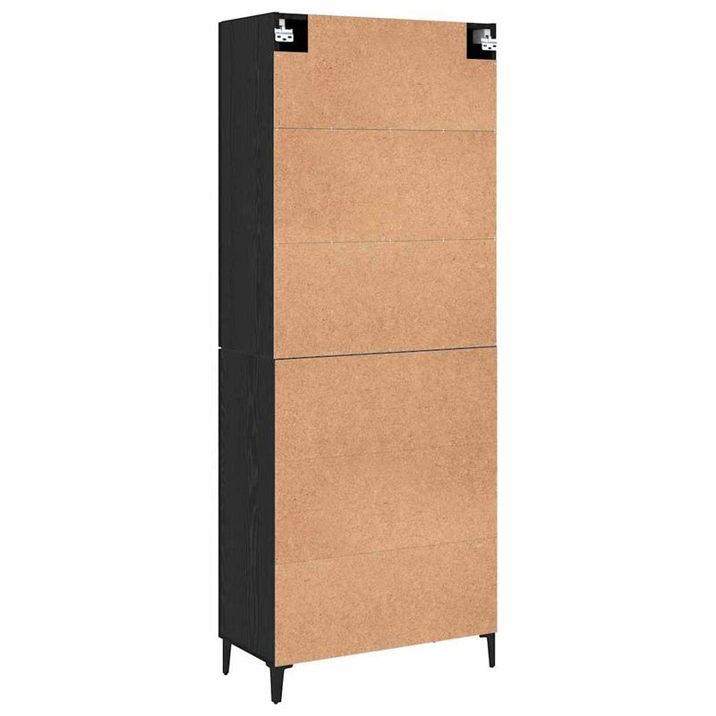 vidaXL Magasfiú 2 pcs Musta tammi 69.5 x 34 x 180 cm Faanyag