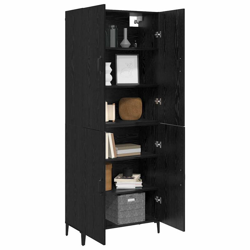 vidaXL Magasfiú 2 pcs Musta tammi 69.5 x 34 x 180 cm Faanyag