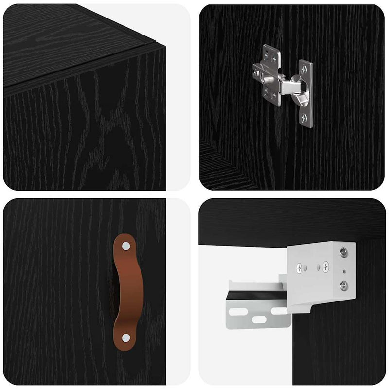 vidaXL Fali Szekrények 2 pcs Musta tammi 69,5 x 34 x 90 cm Faanyag