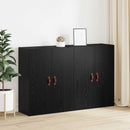 vidaXL Fali szekrény 2 pcs Fekete tölgy 69,5 x 34 x 90 cm Faanyag