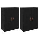 vidaXL Fali szekrény 2 pcs Fekete tölgy 69,5 x 34 x 90 cm Faanyag