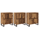 vidaXL Széf 3 pcs Öreg fa 60 x 35 x 70 cm