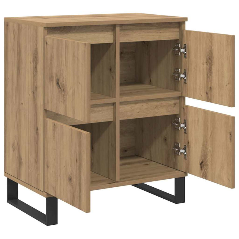 vidaXL Oldalszekrények 3 pcs kézműves tölgy 180 x 35 x 70 cm Faanyag