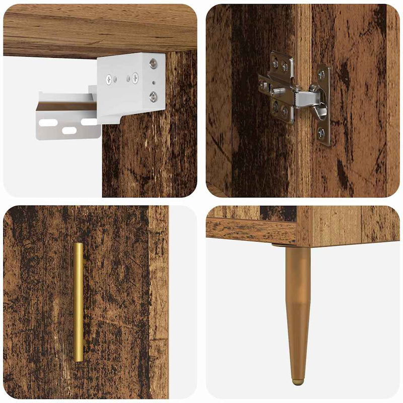 vidaXL Magasfiú Falra szerelhető Régi fa 69,5 x 34 x 180 cm Faanyag