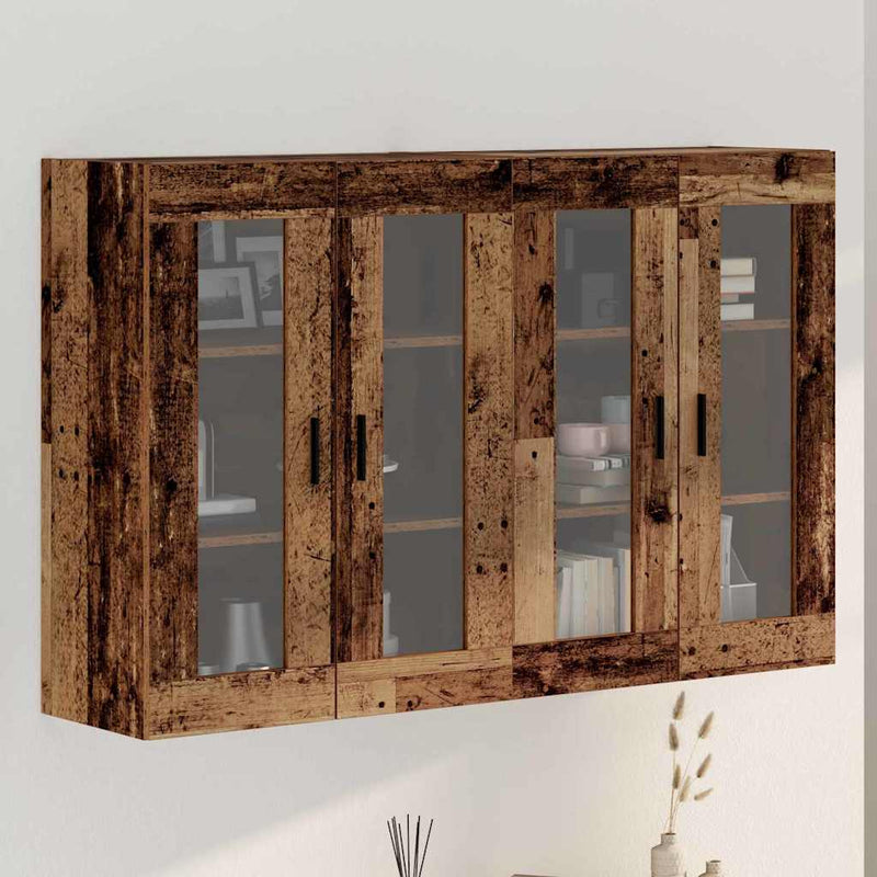 vidaXL Fali Szekrények 2 pcs Régi fa 69.5 x 34 x 90 cm