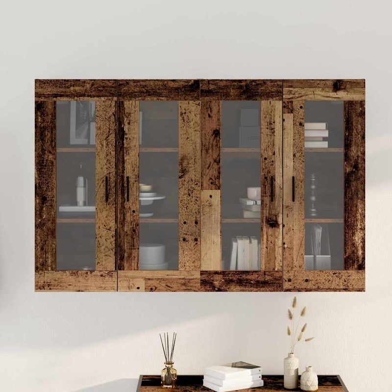 vidaXL Fali Szekrények 2 pcs Régi fa 69.5 x 34 x 90 cm
