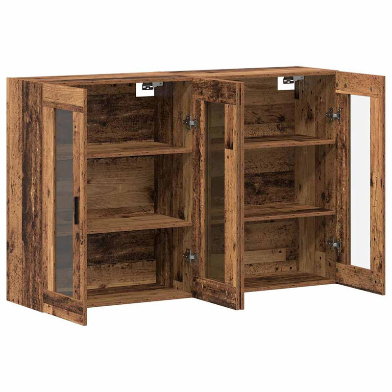 vidaXL Fali Szekrények 2 pcs Régi fa 69.5 x 34 x 90 cm