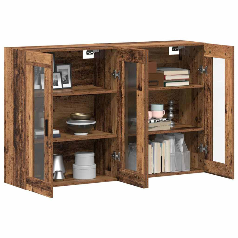 vidaXL Fali Szekrények 2 pcs Régi fa 69.5 x 34 x 90 cm