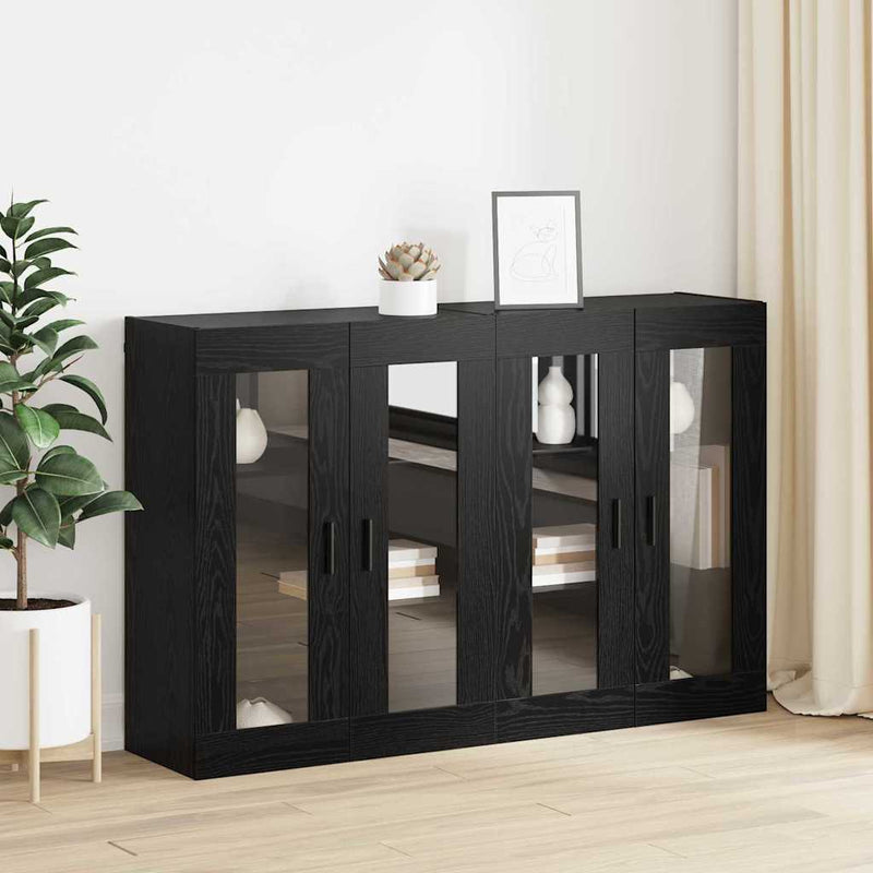 vidaXL Fali Szekrények 2 pcs Musta tammi 69.5 x 34 x 90 cm Faanyag