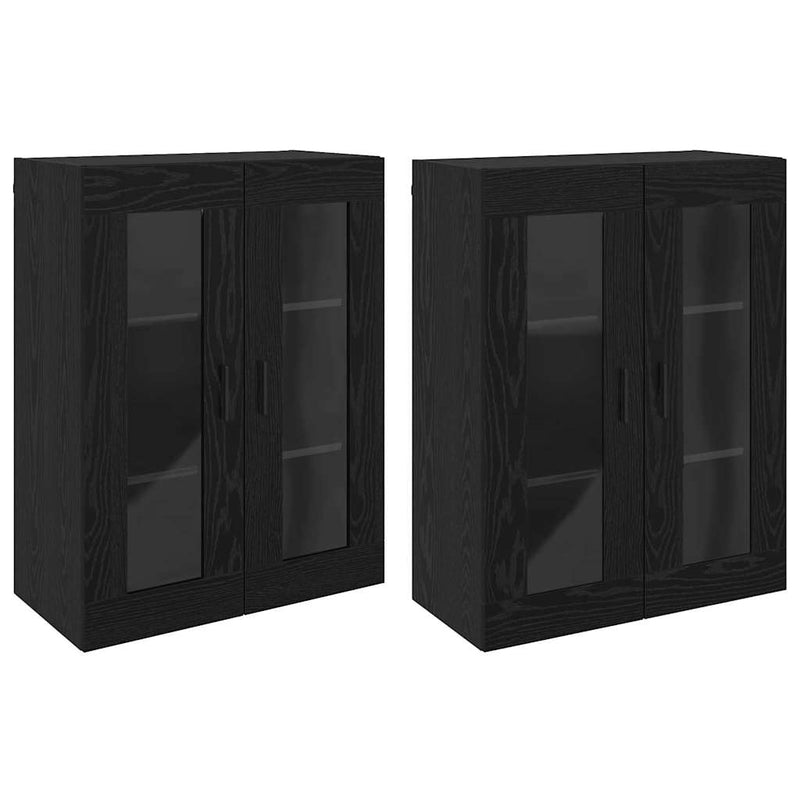 vidaXL Fali Szekrények 2 pcs Musta tammi 69.5 x 34 x 90 cm Faanyag