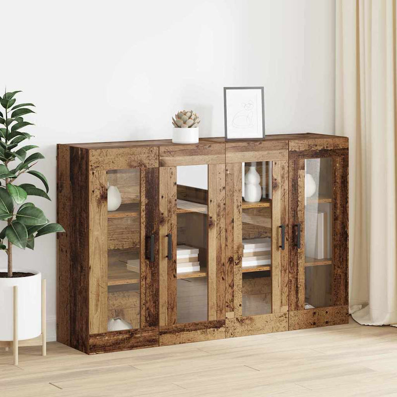 vidaXL Fali Szekrények 2 pcs Régi fa 69.5 x 34 x 90 cm Faanyag