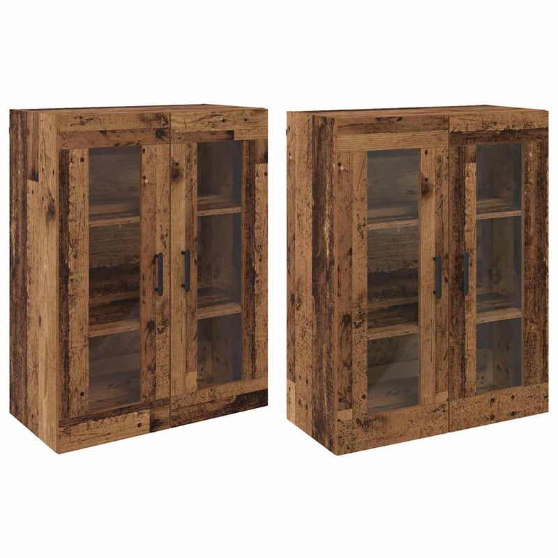 vidaXL Fali Szekrények 2 pcs Régi fa 69.5 x 34 x 90 cm Faanyag