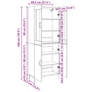 vidaXL Magasfiú 2 db Régi fa 69,5 x 34 x 180 cm Szerelt Fa