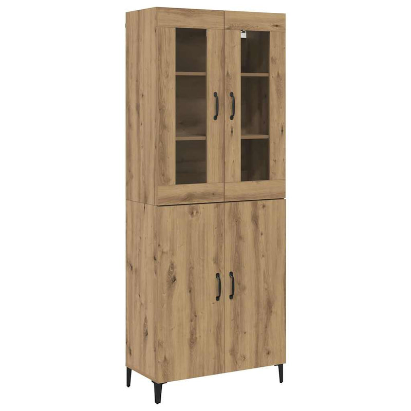 vidaXL Magasfiú 2 pcs kézműves tölgy 69.5 x 34 x 180 cm Faanyag