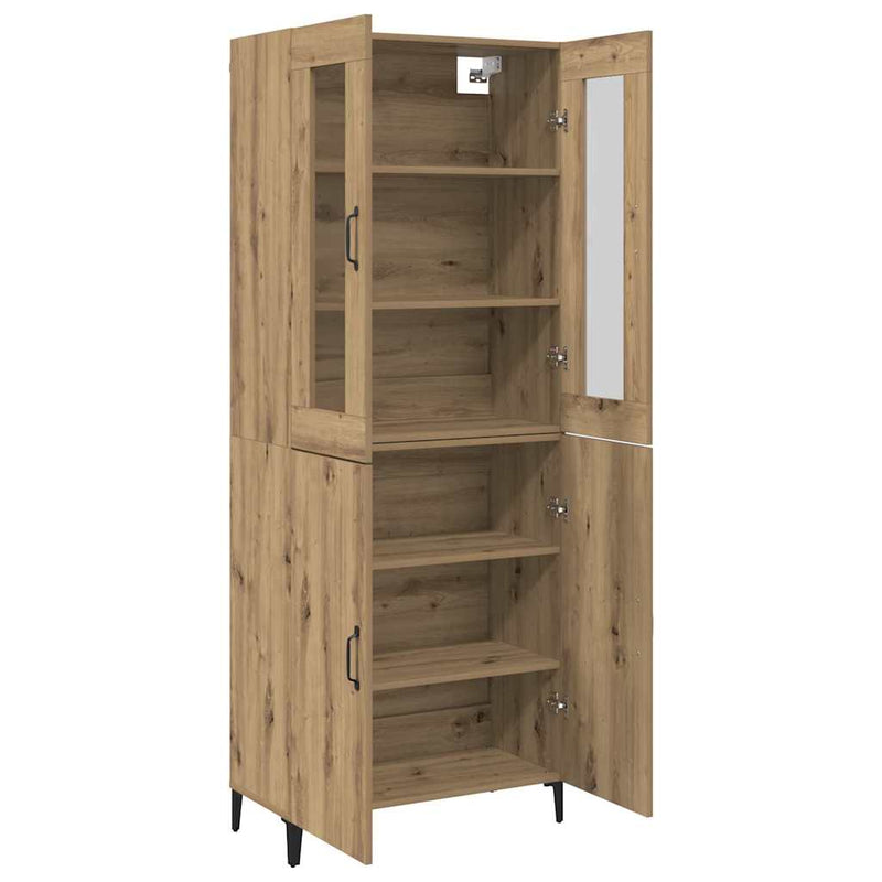 vidaXL Magasfiú 2 pcs kézműves tölgy 69.5 x 34 x 180 cm Faanyag