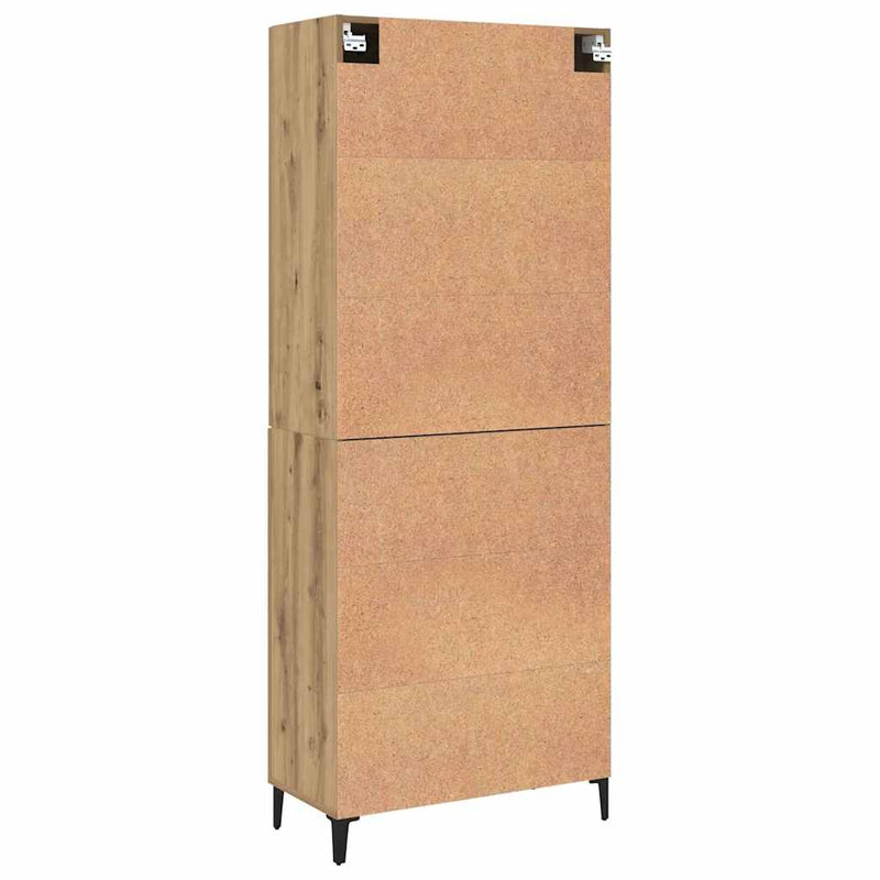 vidaXL Magasfiú 2 pcs kézműves tölgy 69.5 x 34 x 180 cm Faanyag