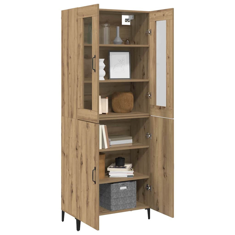 vidaXL Magasfiú 2 pcs kézműves tölgy 69.5 x 34 x 180 cm Faanyag
