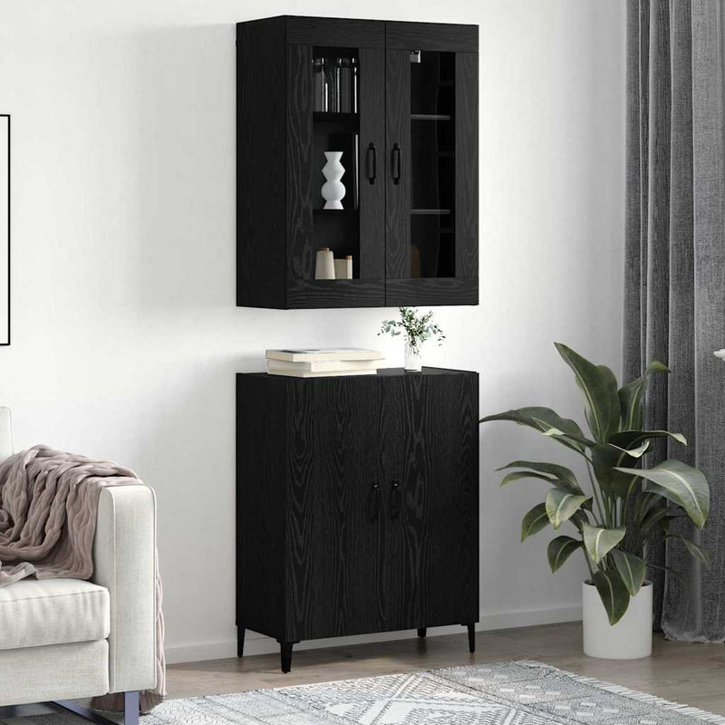 vidaXL Magasfiú 2 pcs Musta tammi 69.5 x 34 x 180 cm Faanyag