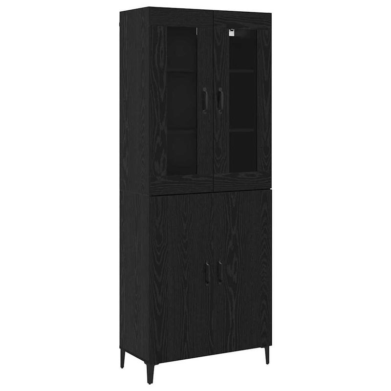 vidaXL Magasfiú 2 pcs Musta tammi 69.5 x 34 x 180 cm Faanyag