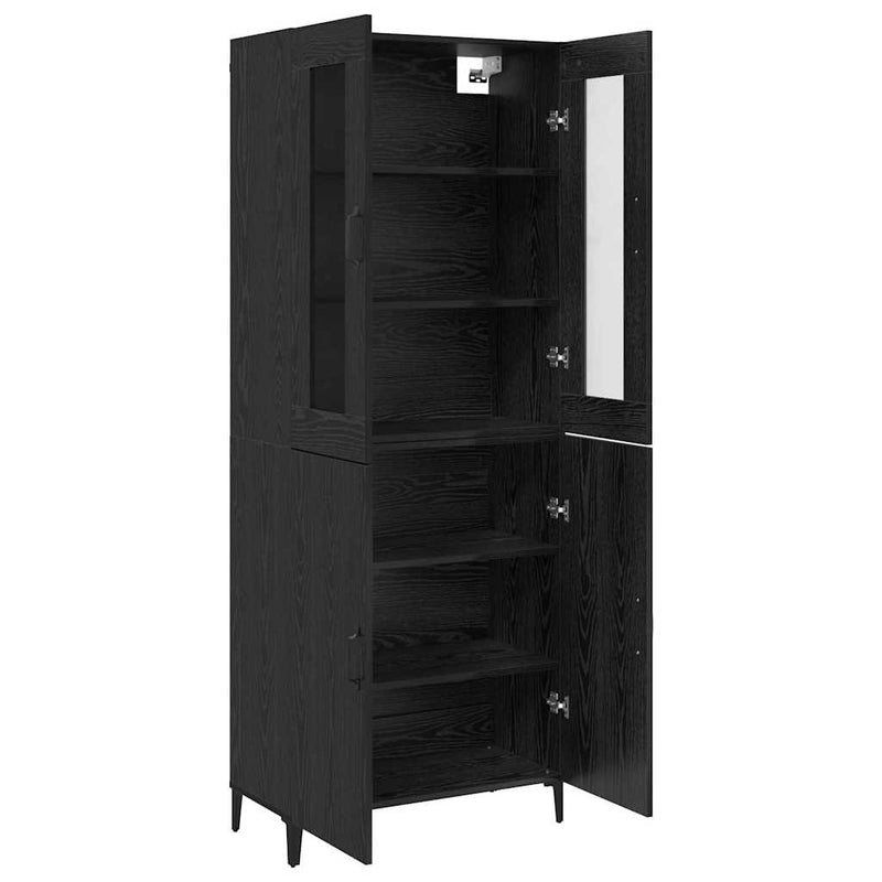 vidaXL Magasfiú 2 pcs Musta tammi 69.5 x 34 x 180 cm Faanyag