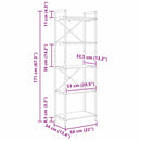 vidaXL Könyvespolc Fekete tölgy 56 x 34 x 171 cm Faanyag