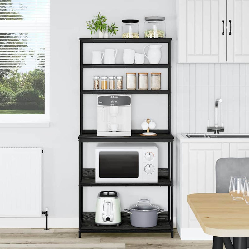 vidaXL Konyhai polc Fekete tölgy 80 x 40 x 168 cm Faanyag