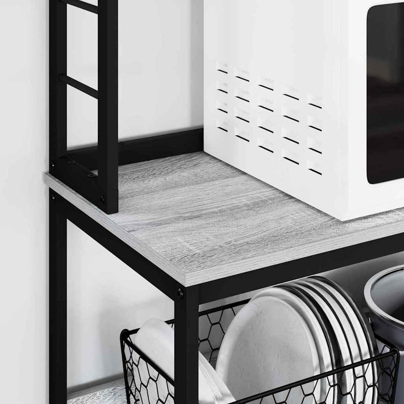 vidaXL Konyhai polc Szürke Sonoma 80 x 40 x 168 cm Faanyag