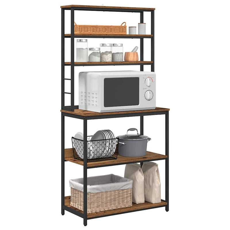 vidaXL Konyhai polc Öreg fa 80 x 40 x 168 cm Faanyag