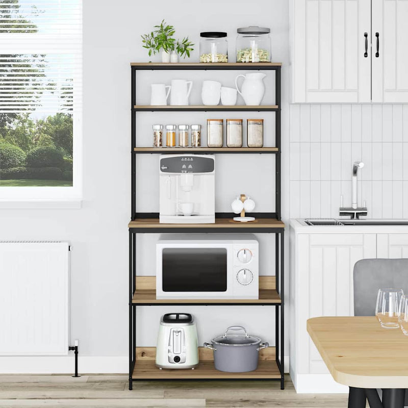 vidaXL Konyhai polc Artisan tölgy 80 x 40 x 168 cm Faanyag