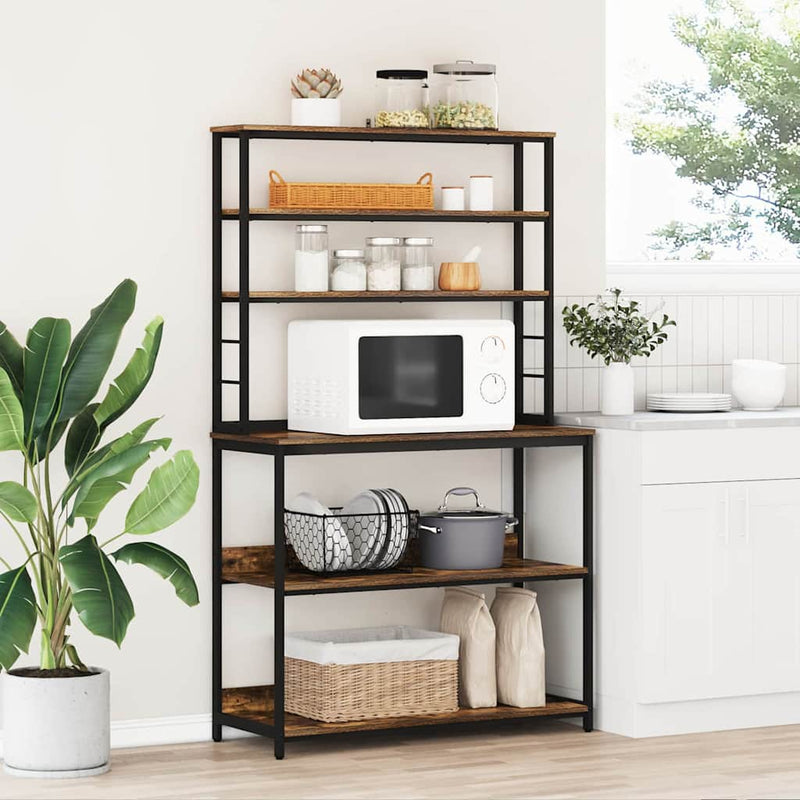 vidaXL Konyhai polc Füstölt tölgy 100 x 40 x 168 cm Faanyag