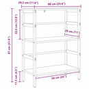 vidaXL Könyvespolc Fekete tölgy 60 x 29,5 x 81 cm Faanyag