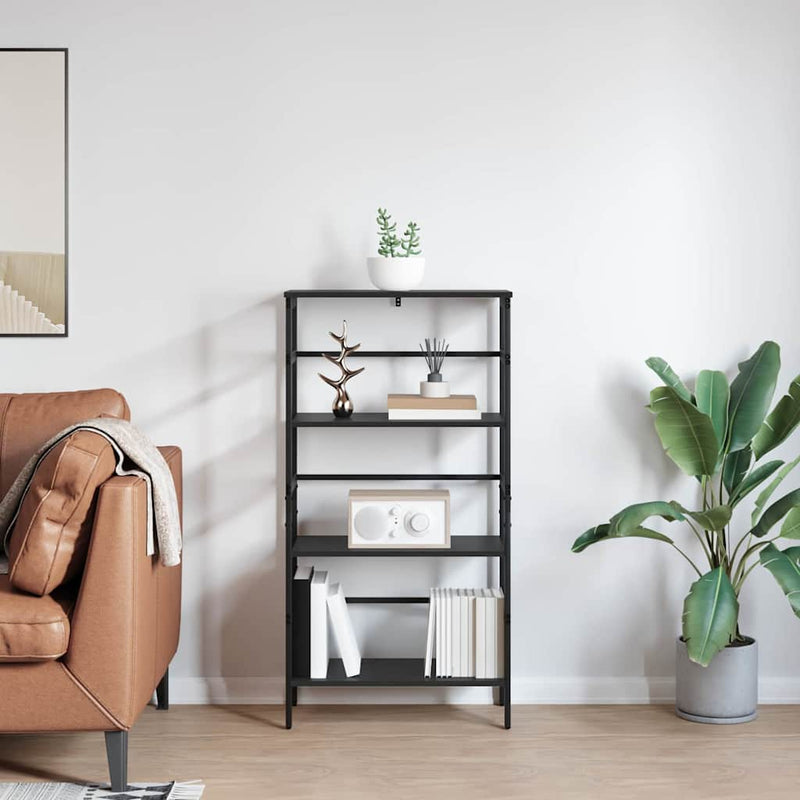 vidaXL Könyvespolc Fekete tölgy 60 x 29,5 x 115 cm Faanyag