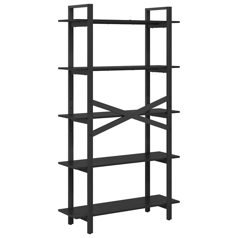 vidaXL Könyvespolc Fekete tölgy 100 x 33,5 x 178 cm Faanyag