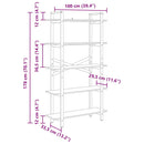 vidaXL Könyvespolc Füstölt tölgy 100 x 33,5 x 178 cm Faanyag