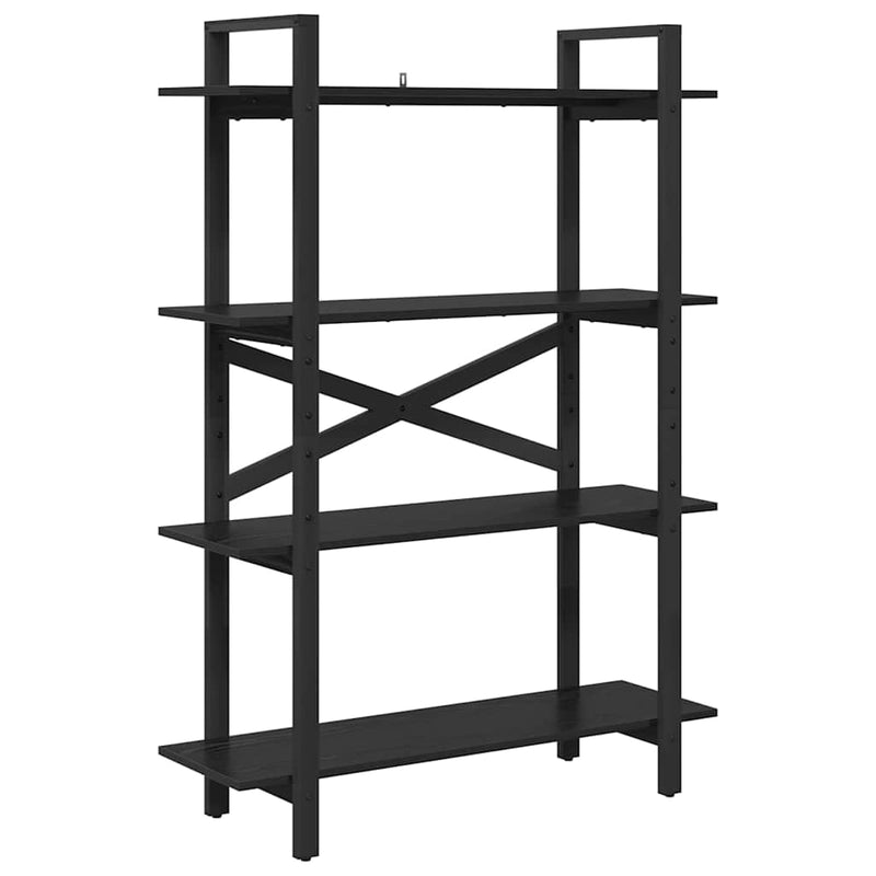 vidaXL Könyvespolc Fekete tölgy 100 x 33,5 x 140 cm Faanyag