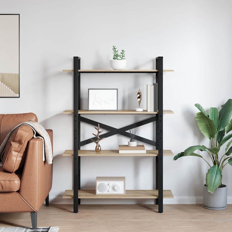 vidaXL Könyvespolc Sonoma tölgy 100 x 33,5 x 140 cm Faanyag