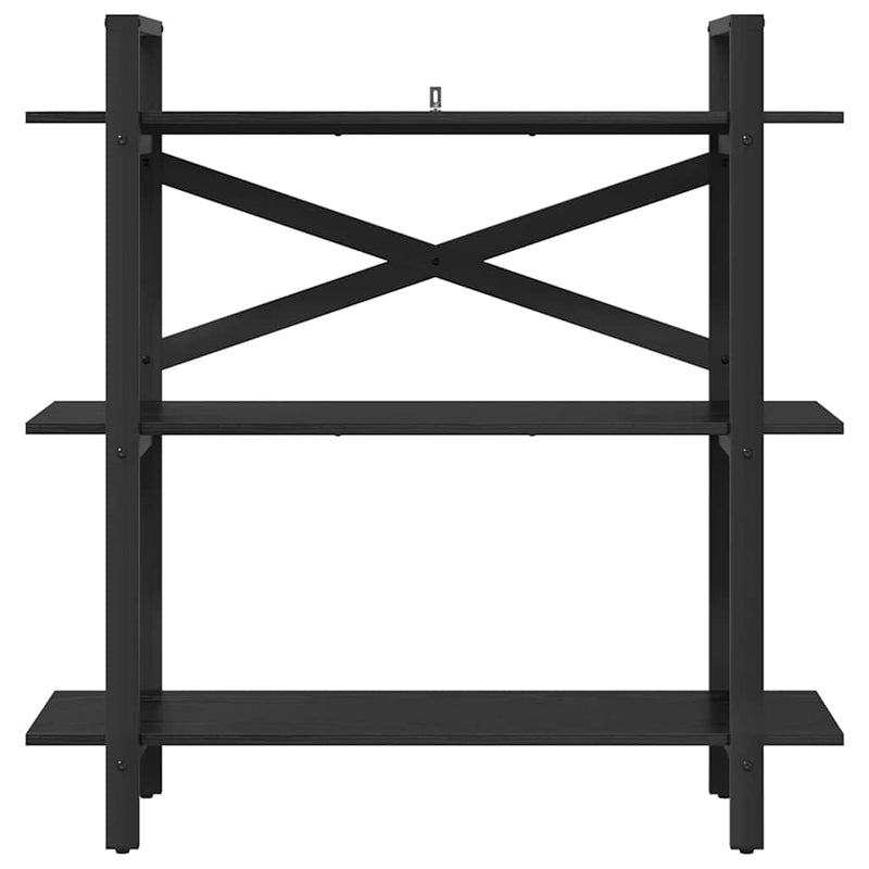 vidaXL Könyvespolc Fekete tölgy 100 x 33,5 x 102 cm Faanyag