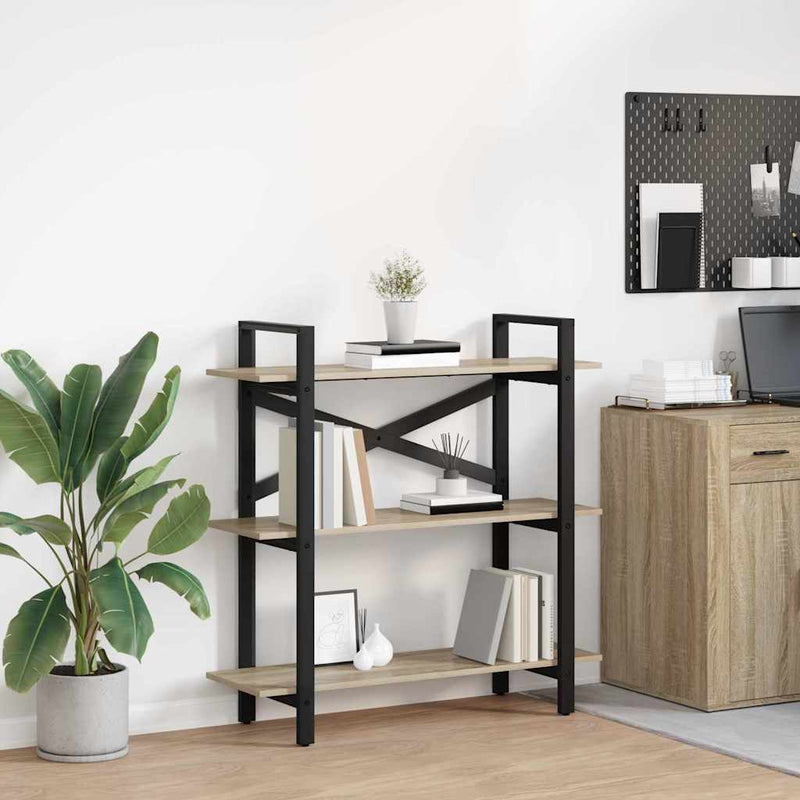 vidaXL Könyvespolc Sonoma tölgy 100 x 33,5 x 102 cm Faanyag