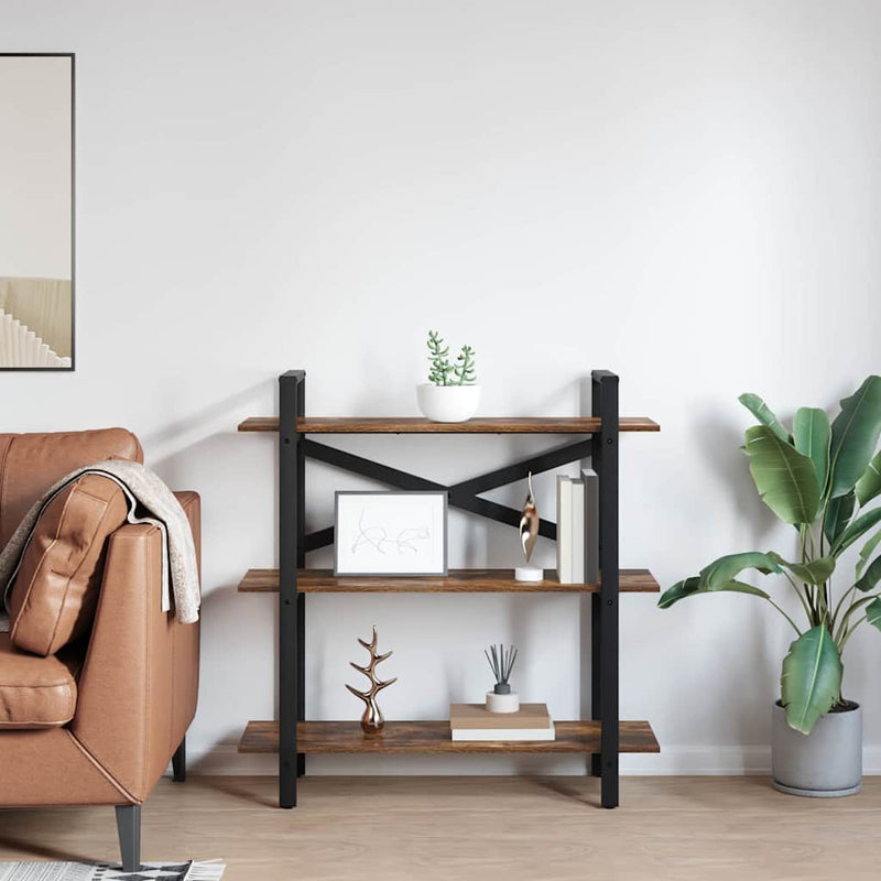 vidaXL Könyvespolc Füstölt tölgy 100 x 33,5 x 102 cm Faanyag